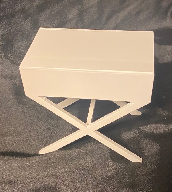 Furniture: White Wood Side Table (For 1/6 & 1/8 Dolls) 6" x 6" - Image 3