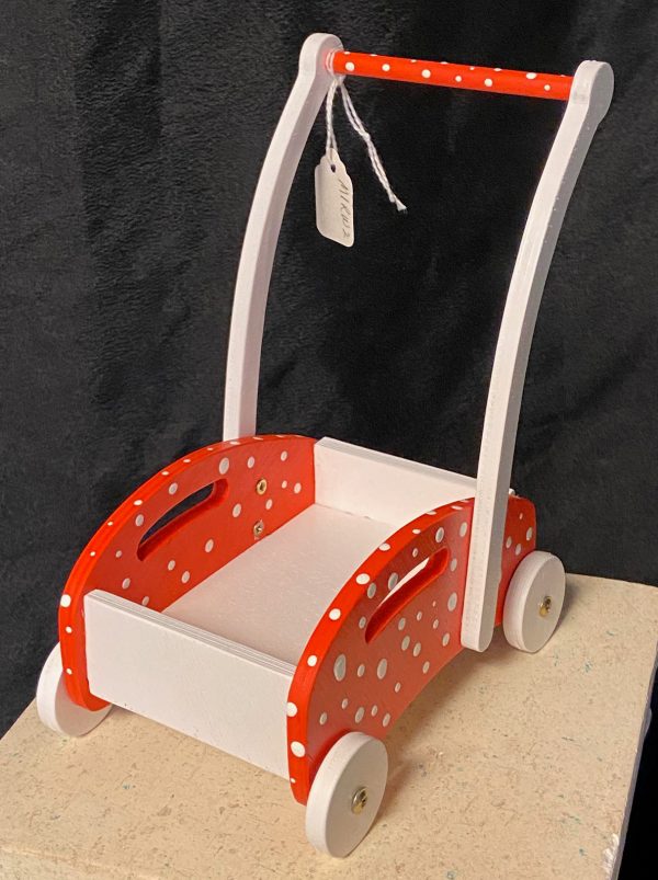 Furniture: Wood Toy Wagon/Cart (Red & White) for 14" - 15" dolls - Image 2
