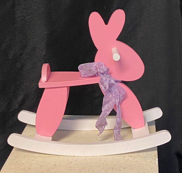 Furniture: Pink Rocking Bunny (7.25" W x 6.5" T)