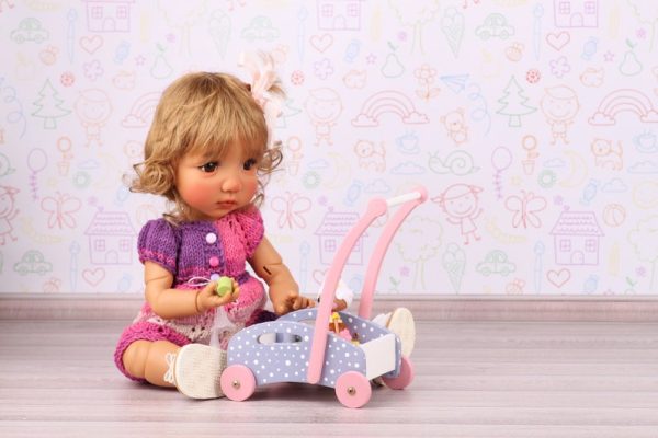 Furniture: Wood Toy Wagon/Cart (Red & White) for 14" - 15" dolls - Image 3