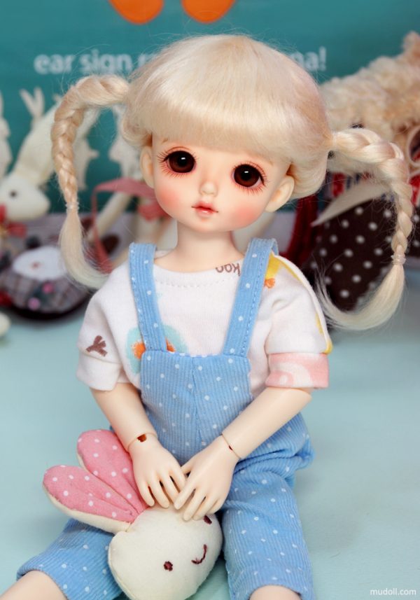 Pippi Long Braids Mohair Wig (Blonde) 6-7"