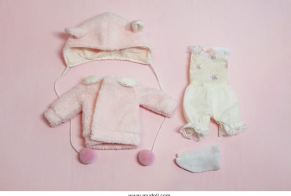 Mudoll Baby Lamb Pink Set 19cm (7.5") Fits Dotory BeBe, Little Dotory, Tiny Betsy, DolceBella, Etc - Image 3