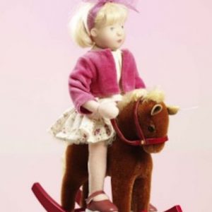 Steiff Rocking Horse with 15″ Gotz doll Made in Germany  New MInt in Box