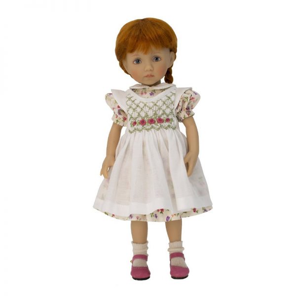 Floral Dress with Embroidered Pinafore 24cm/10"