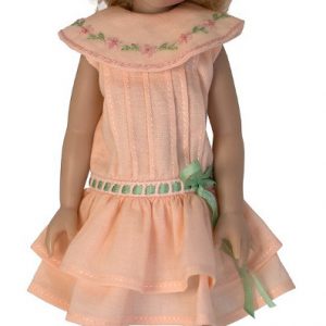 Peach Drop Waist Dress 23cm (9″) Kish, Judy Porter, k.Kruse