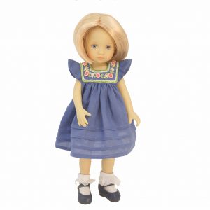 Hand Embroidered Blue Summer Dress 24cm