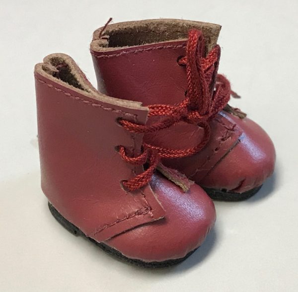 30mm Leather Lace-Up Boots (Burgundy) 30mm x 17mm