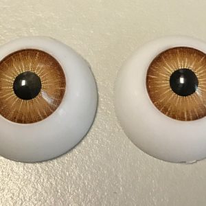 Flat Back Plastic Eyes (Light Brown) 14mm