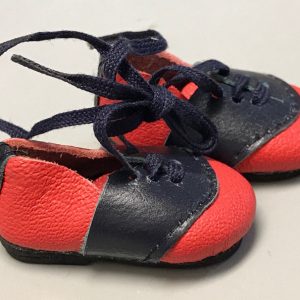 Leather Lace-Up Shoes (Red/Navy) 42N