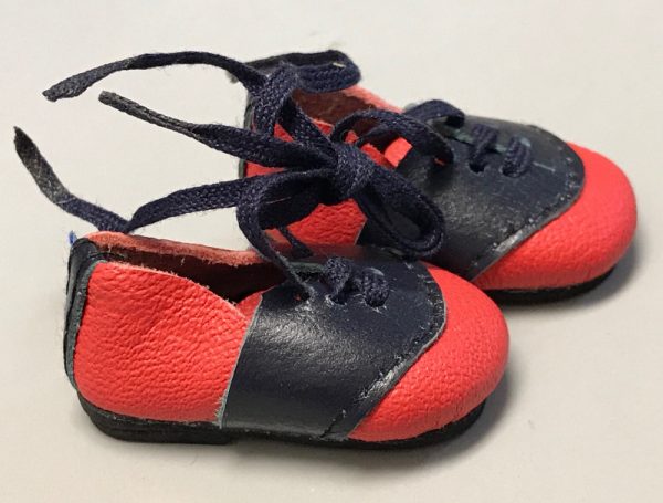 Leather Lace-Up Shoes (Red/Navy) 42N