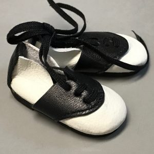Leather Lace-Up “Saddle Oxford” Shoes (White/Black) 45X