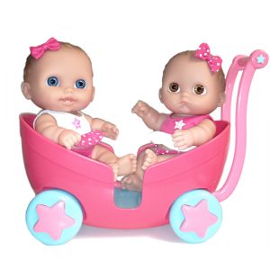 Berenguer Lil’ Cutesies Twin Babies in Stroller 8.5″