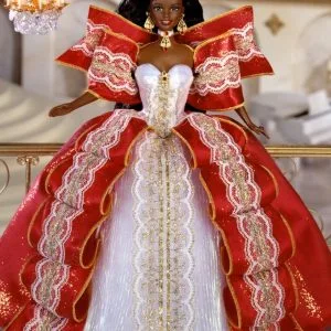 green emerald velvet dress Barbie Holiday RED and Gold Dress  Square Imports