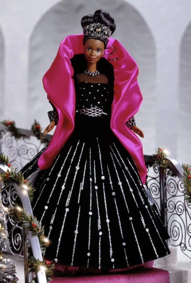 holiday barbie black and pink dress 20200 1998 Happy Holidays – Doll Peddlar color:White As a bonus Model_Roberta Black Semi-Formal Dresses |