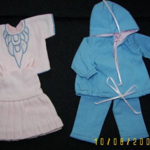 Blue & Peach  Mix & Match:  4 pc Set  22cm
