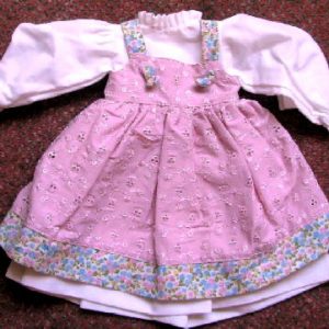 Fits 12 – 14″  German  Lavendar Eyelet Dress