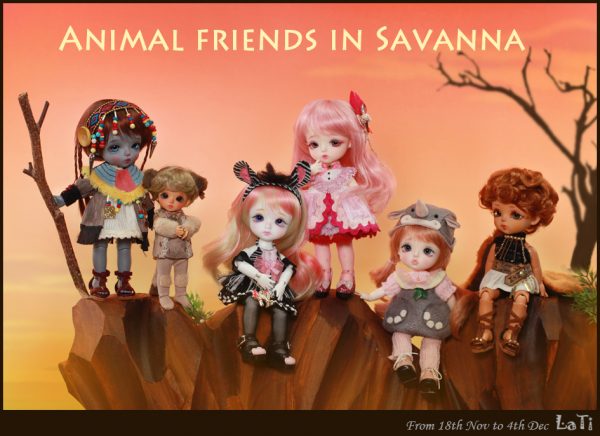 Lati Animal Friends Mandrillus Nia Brown Tan Full Set