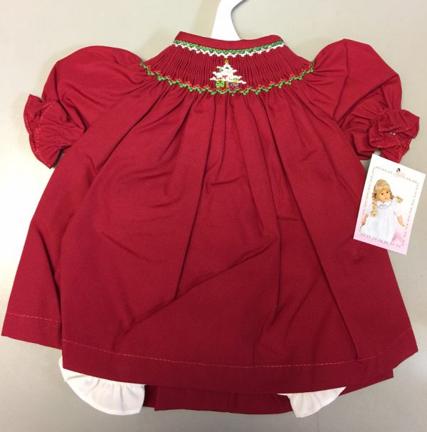 Red Smocked Christmas Dress 18"