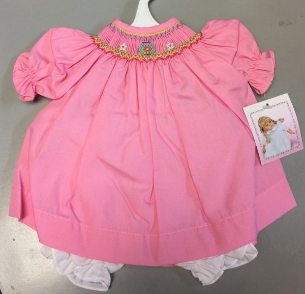 Pink Smocked Bishop Easter Dress (Fits 14-16" Dolls)