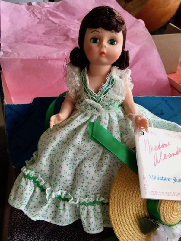 #426 Vintage Gone with the Wind Scarlett 8" Picnic   RARE Blue Dot Dress