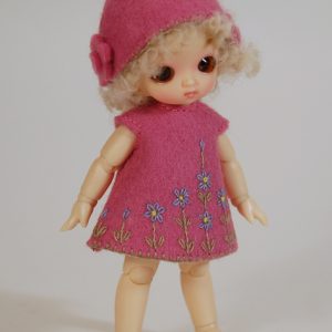 Rose Felt Dress, Hat, Underpants 15cm