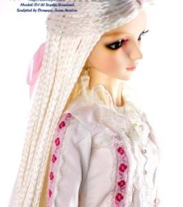 Long White Braided Wig (SD Size)