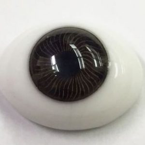 Glass Flatback PW Oval Eyes (Dark Brown) 6mm