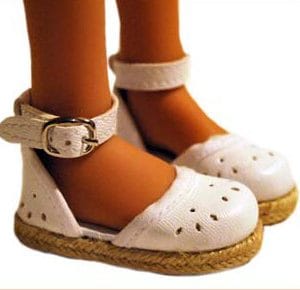 Little Miss Candy Shoes (White) 63/25mm (MSD/Kay Wiggs Size)