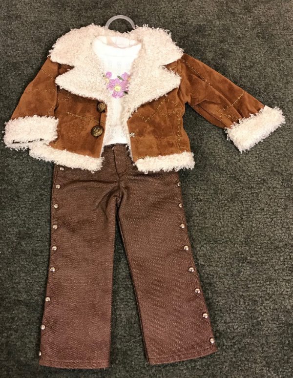 Brown Jeans and Brown Suede Jacket (Fits 18" American Girl)