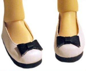 Simple Flats w/Bows (White & Red) 63/25mm (MSD/Kay Wiggs)