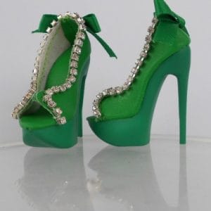 Peep Toe Pump w/Rhinestones (Green) 16″ Ellowyne & Antoinette