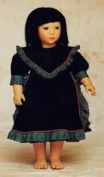 Annette Himstedt SHIREEM. 27.5″ Black human hair & brown glass