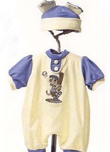 Yellow & Blue Baseball Romper 20″ (920653)