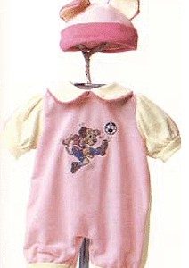 Pink & Yellow Soccer Romper 20″ (920657)
