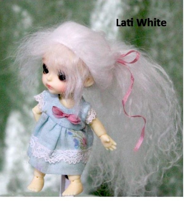 Fwigs Tibetan Lamb Mohair - White Ponytail size 3-4