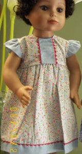 Kathe Kruse In Her Garden Blue Floral Dress 18″