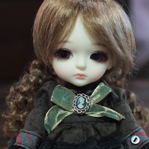 DollHearts AW-31 Wig:  Light Brown Bob with Long Curly Pigtails
