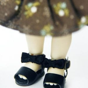 Ankle Bow Sandal (Black) Lati-Yellow