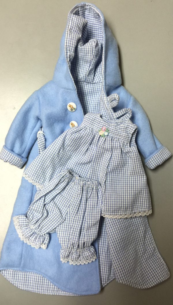 Sweet Dreams Outfit  including full length flannel robe & 2pc PJs for 13-15" dolls
