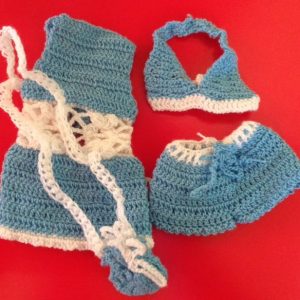 Blue Crochet 4-Piece Set (Fits 12″ Fashion Royalty & Similar)