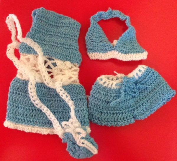 Blue Crochet 4-Piece Set (Fits 12" Fashion Royalty & Similar)