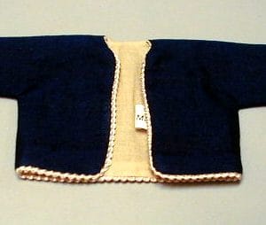 Navy Jacket w/Tan Lining 18cm (7.5″)