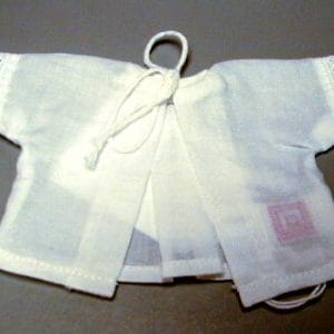 White Batiste Short Sleeve Tie Shirt 18cm (7.5″)