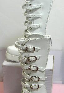 White Leather Boots w/Buckles Down Side (SD Size)