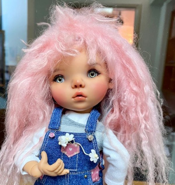 Peach Tibetan Lambswool Handmade Wig - Size 11