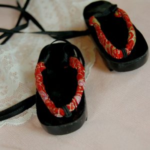 MS-313 MSD Shoes:  Red Oriental Sandals