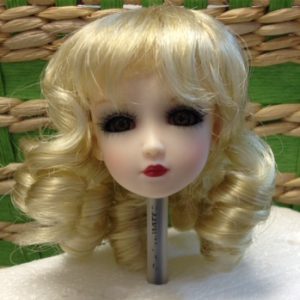 Pale Blonde Wig w/Ringlets and Bangs (Size 6.5)