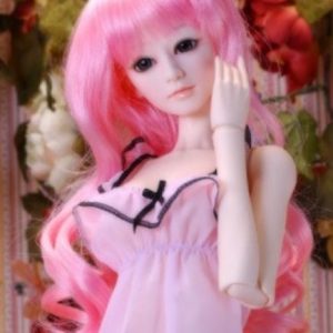 Long Pink Loose Curl Wig w/Bangs Size 9-10