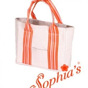 White Tote Bag w/Ribbon Trim For 18″ American Girl Dolls
