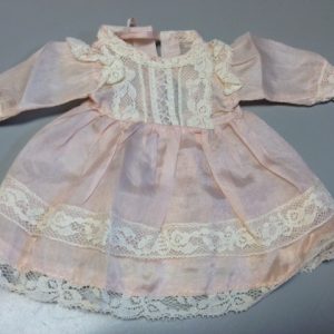 DP-Modelle Bleuette Pink Silk Dress with Lace 29cm